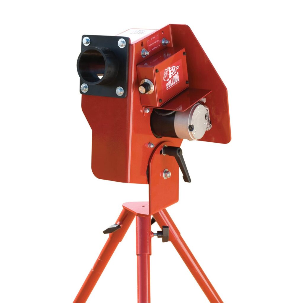 photo of a pitching machine