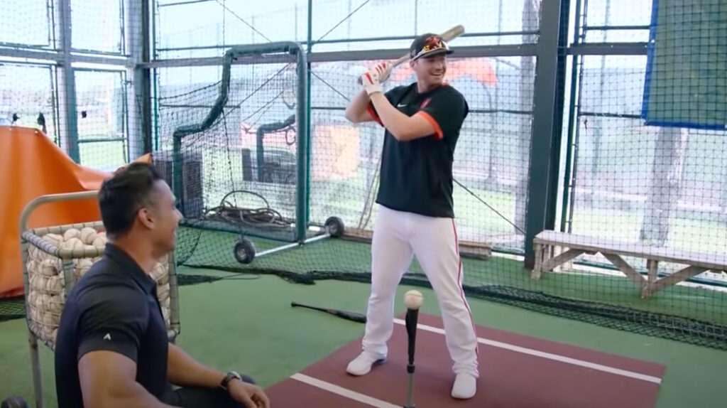 Orioles Trey Mancini sharing a baseball pre-game routine